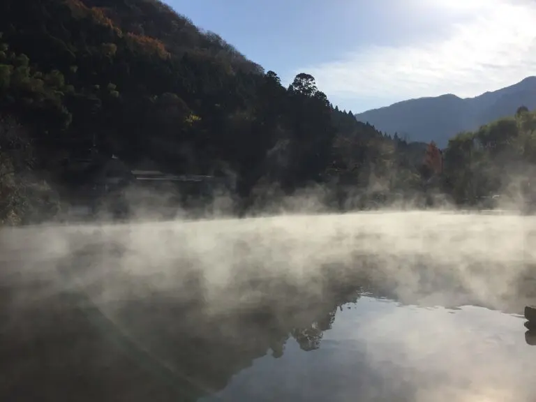 Foggy lake in Yufuin, Japan