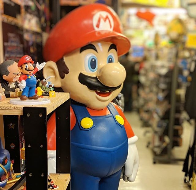 Super Mario figurine at Super Potato game store in Akihabara, Tokyo, Japan