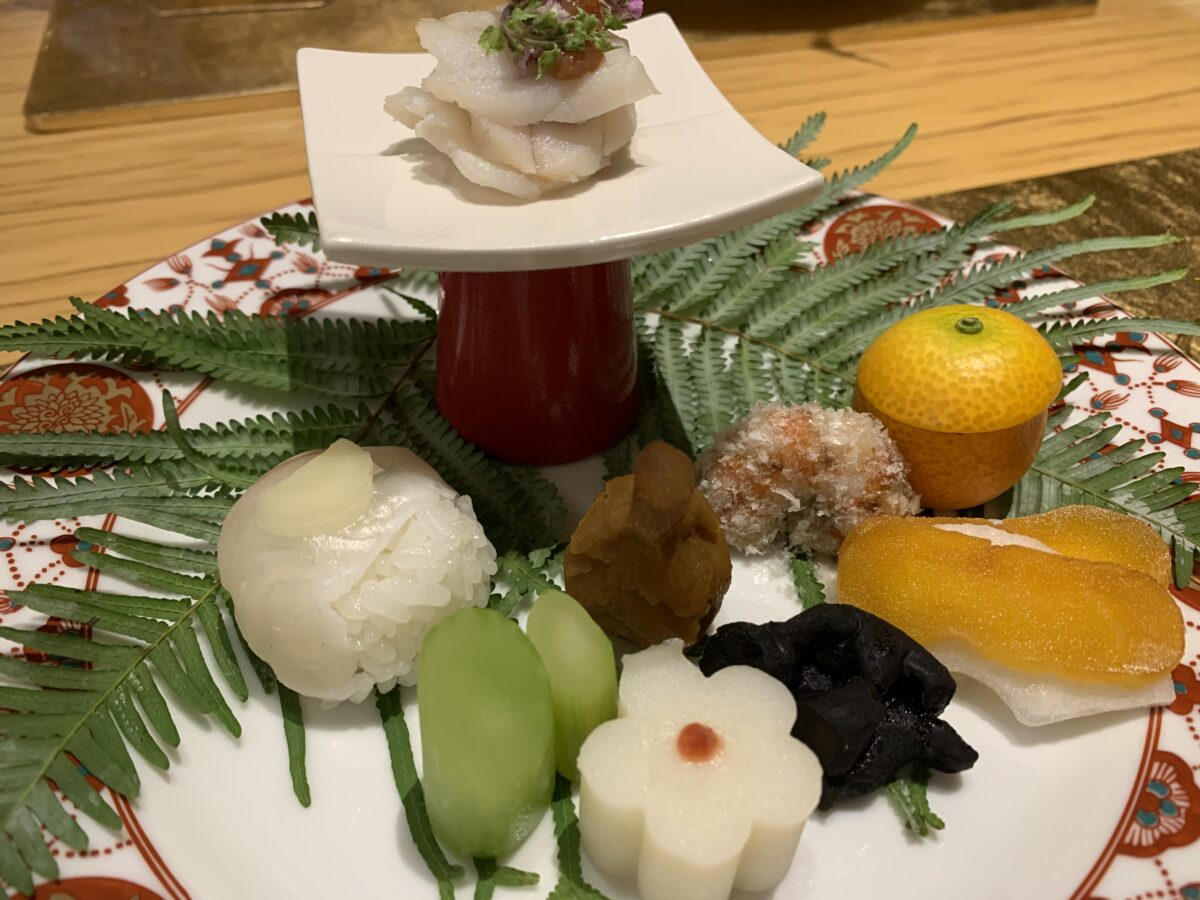 Sweets from a kaiseki meal, a high end type of Japanese cuisine