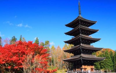Pagoda of the Saihoji temple in Sendai, Miyagi, Japan