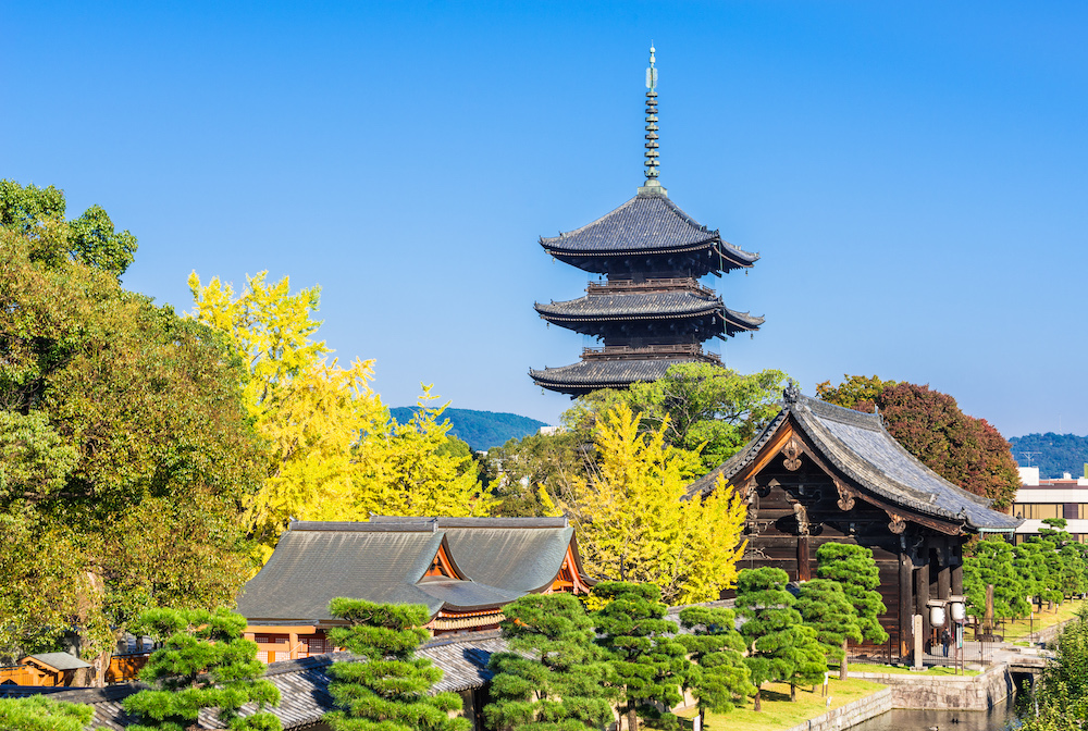 Pagoda of the Toji temple in Kyoto, Japan