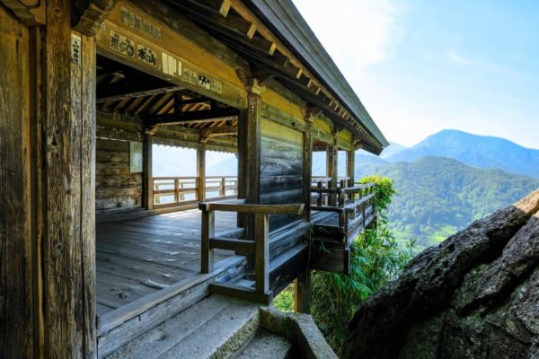 Observation deck of Yamadera temple in Yamagata, Japan
