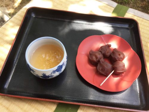 Tea with wagashi, Japanese sweets