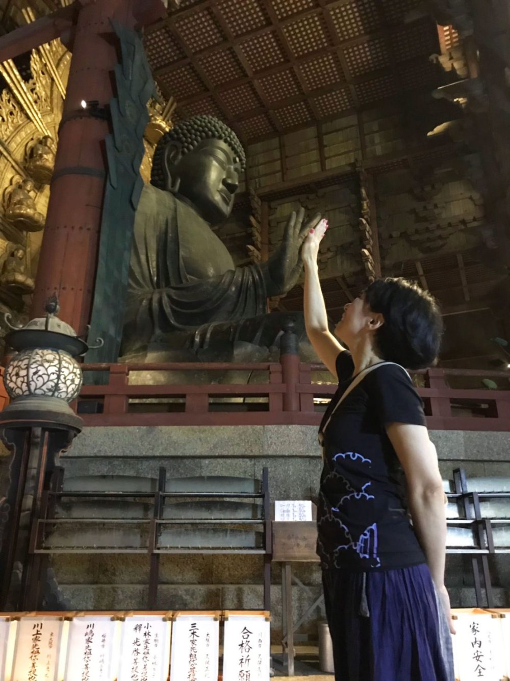 Child visiting Todaiji Temple, one of Japan's most important Buddhist temples