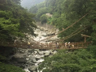 iya valley shikoku | Japan City Tour | Travel agency in Tokyo Vine bridge in the Iya Valley of Shikoku, Japan