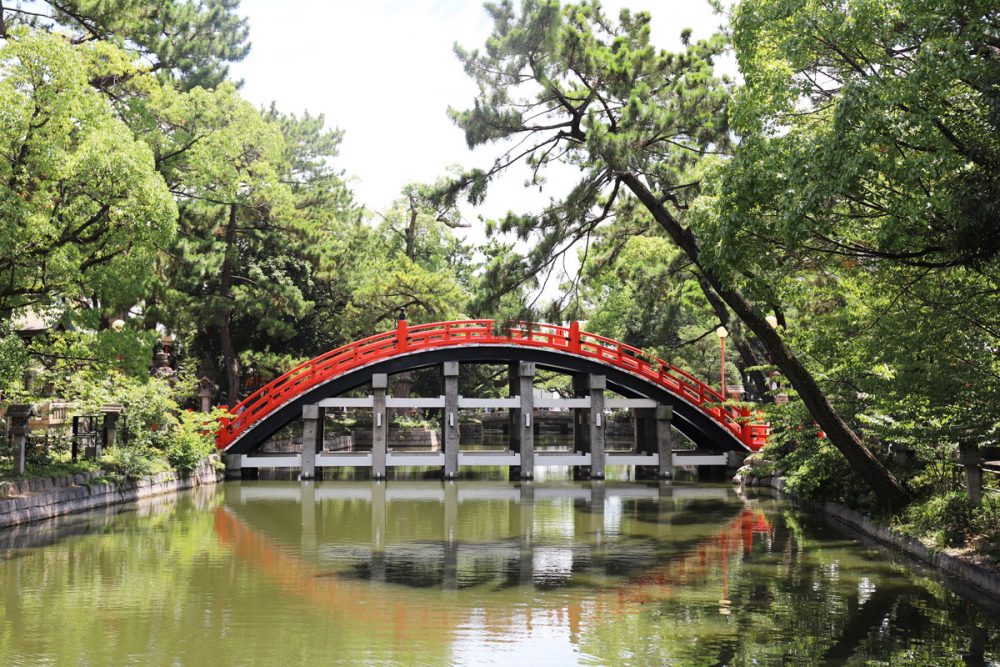 Bridge at the Sumiyoshi Taisha shrine in Osaka, Japan