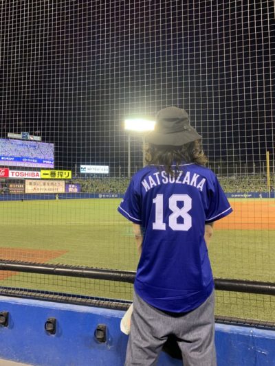 Japanese baseball supporter in a stadium in Japan