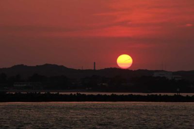 Sunset on Lake Hamanako in Shizuoka, Japan