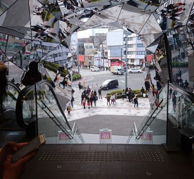 Tokyu Plaza Harajuku mirror escalator, a good example of contemporary architecture in Tokyo