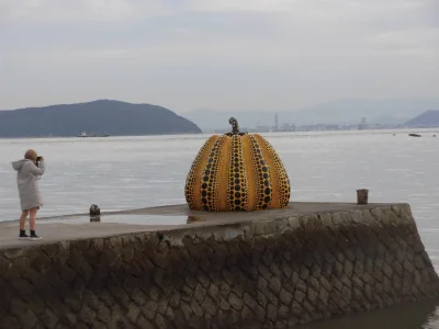 Yayoi Kusama's art in Naoshima, Kagawa, Shikoku, Japan