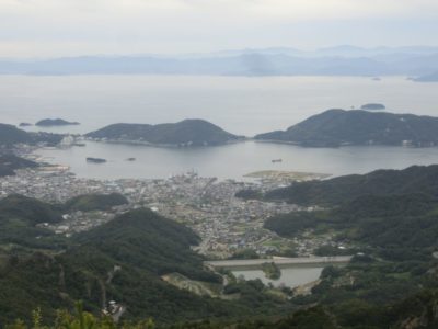 Aerial view of Shodoshima, Kagawa, Shikoku, Japan