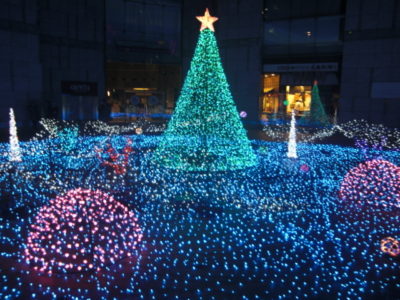 Colorful christmas illuminations in Japan