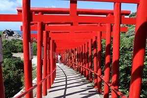 Torii gates of Motonosumi Inari Shrine in Yamaguchi, Japan