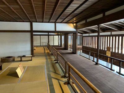 Walkway inside the Takayama Jinya historical building in Japan