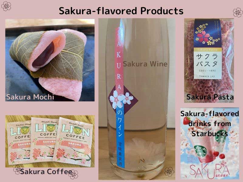 cherry blossom sakura flavored products in Japan