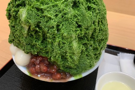 Anmitsu flavored kakigori, a traditional Japanese dessert