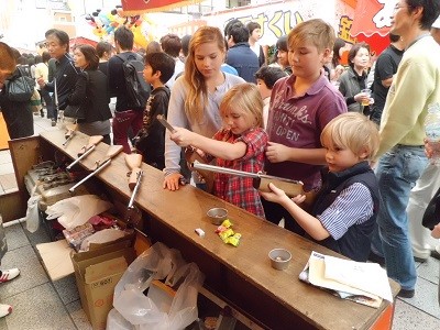 Shooting game at Kawagoe Matsuri in Japan