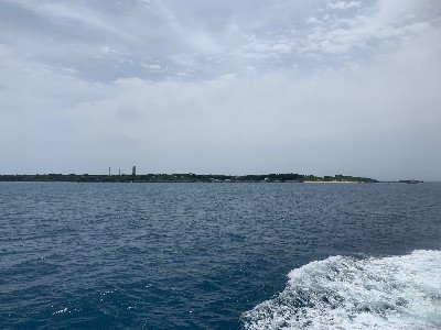 Kudaka Island seen from the ferry boat