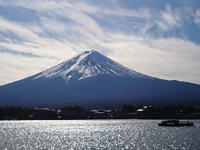 Lake and Mt Fuji in Japan