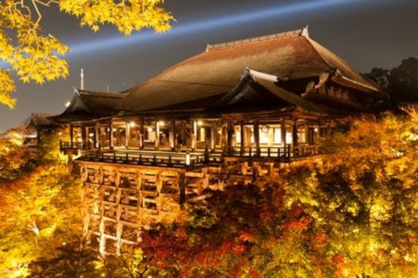 Autumn leaves tour Kiyomizu temple Kyoto
