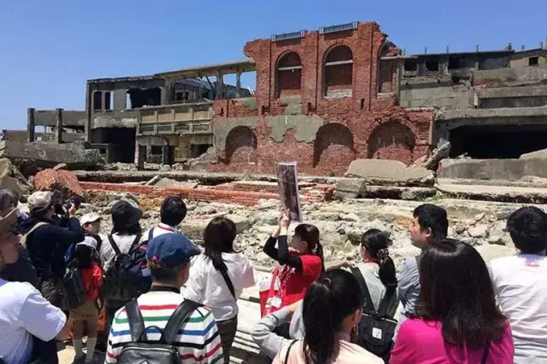 Gunkanjima on the land