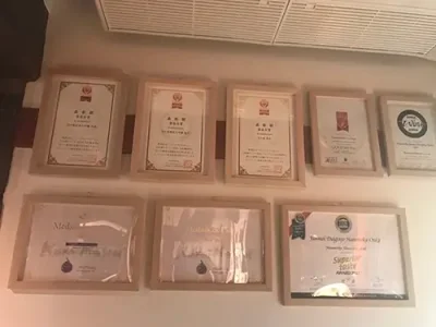 Awards of Hanaoka sake brewery in Kumamoto, Japan
