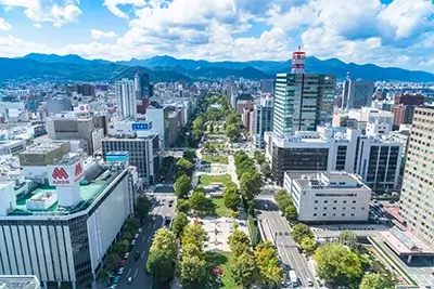 View of Sapporo city in Hokkaido, Japan