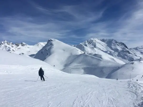 Skiing in a quiet place
