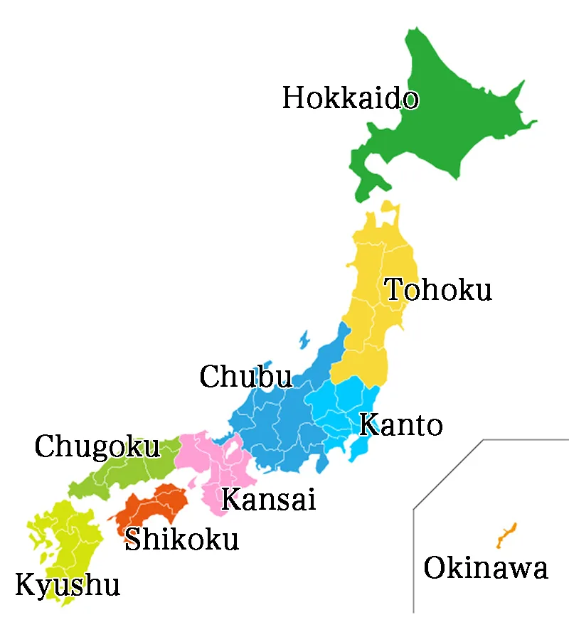 Japan Region Map